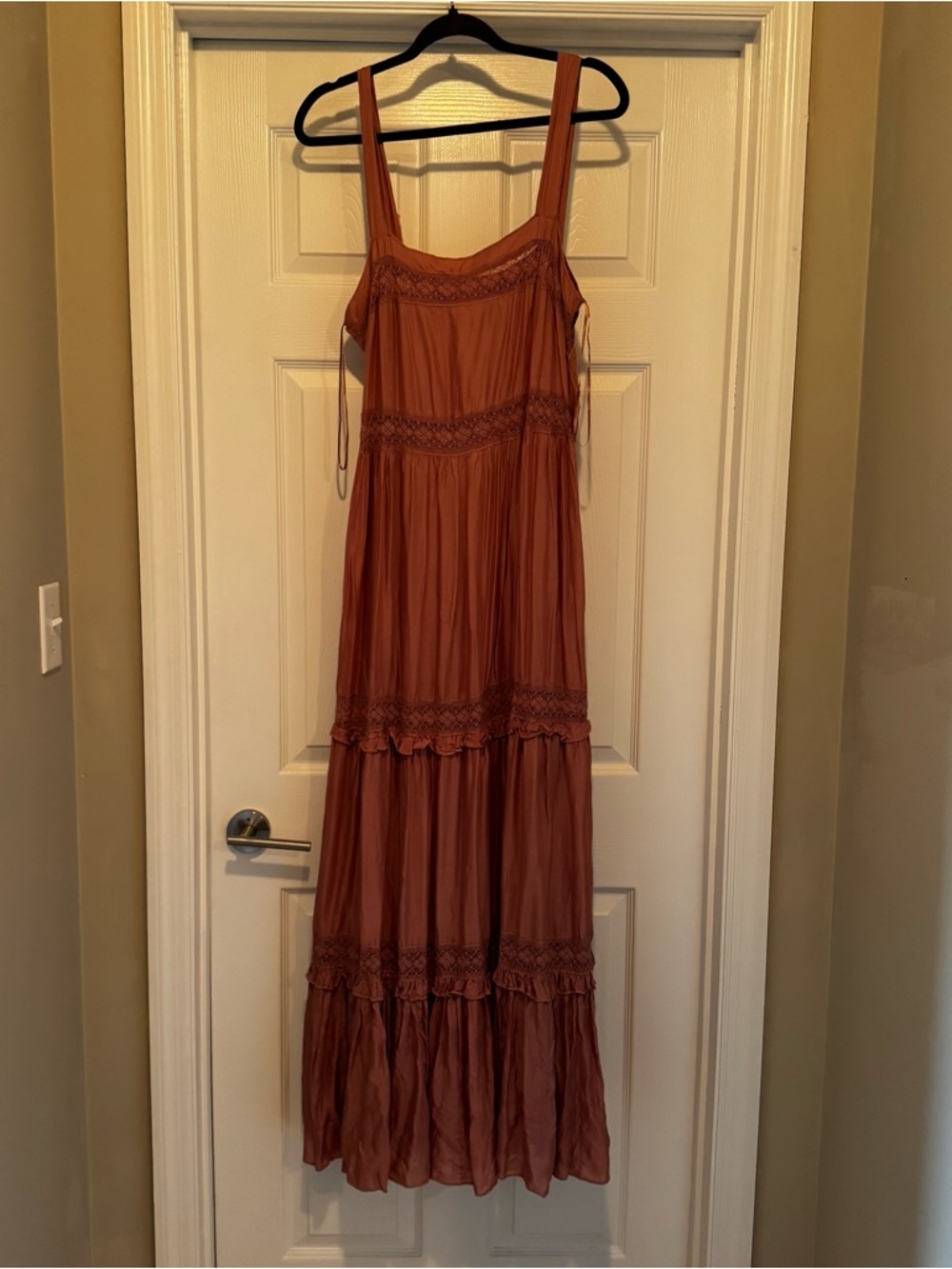 Free People Mauve Pink Tiered Maxi Dress - Size M. NWT